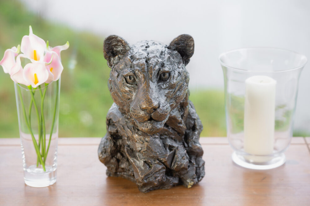 Leopard Portrait ', Leopard Sculpture, Bronze Leopard, Bronze Resin, Tanya Russell Animal Sculptures-2