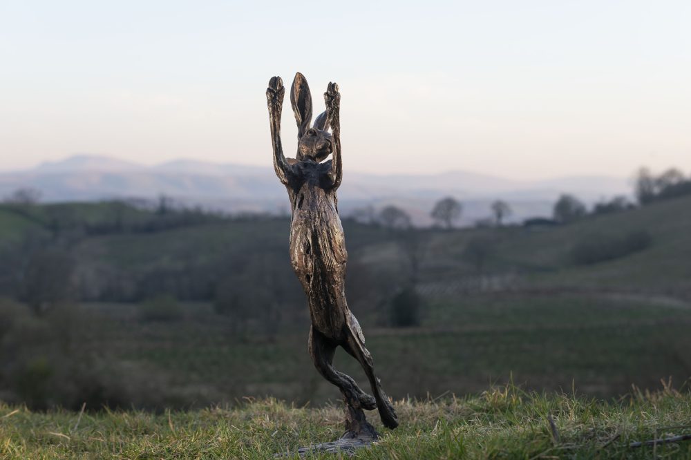 Spring Hare Bronze Sculpture