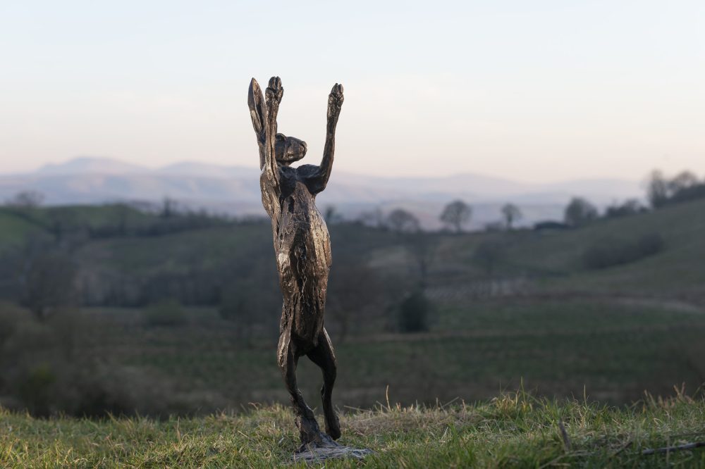 Spring Hare Bronze Outdoor Statue