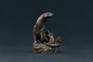 otter and cub statue