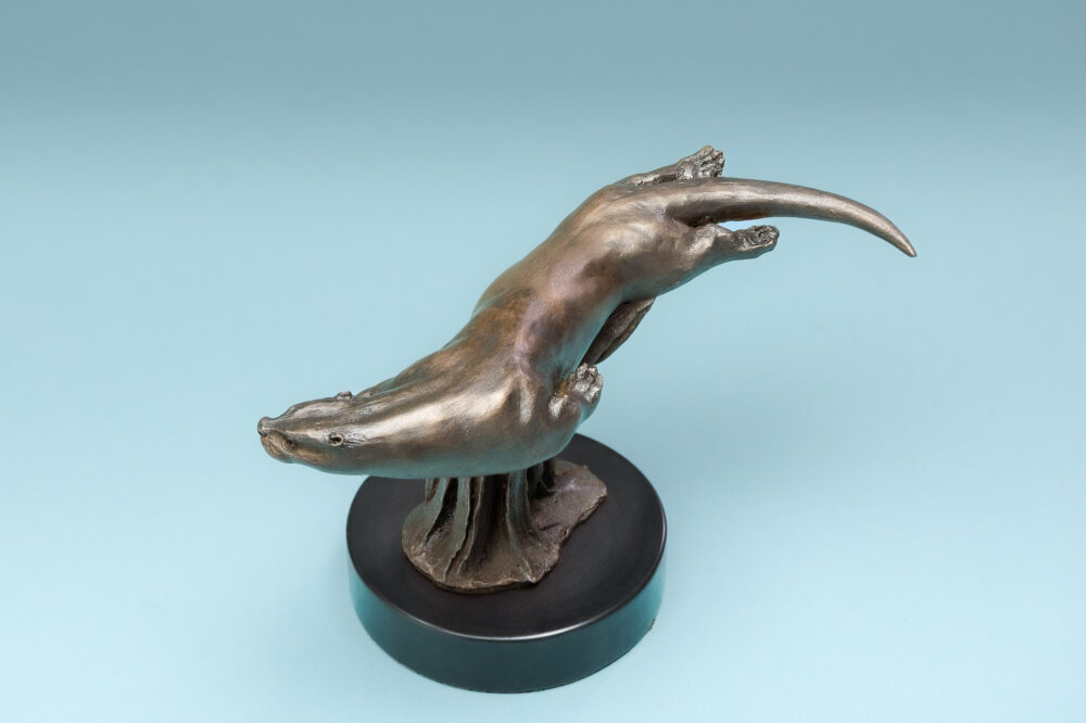 2 'Swimming Otter', Otter Sculpture, Otter Statue, Bronze Resin, Tanya Russell Animal Sculptures (6 of 15)