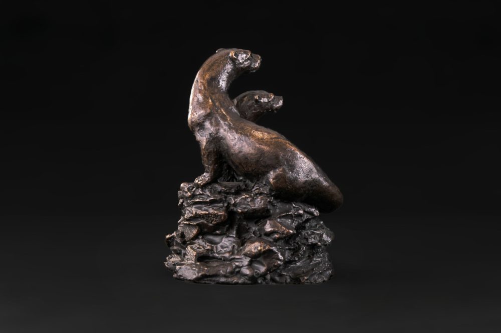 Foudnry bronze pair of otters