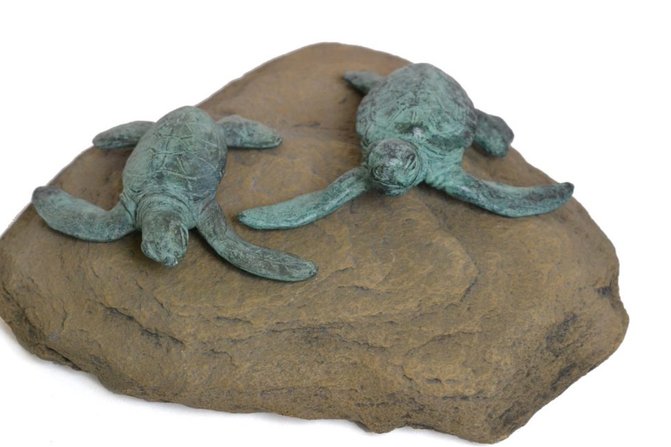 Pair of Baby Turtles Sculpture | Bronze Turtle Statue | Sea Turtle
