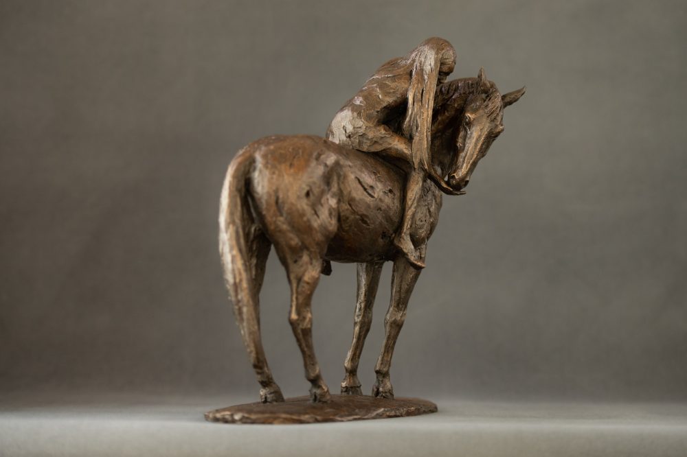 3 ''Horse and Girl-, Bronze Horse, Horse and Girl Sculpture, Horse Statue, Bronze Resin Tanya Russell Animal Sculptures 05