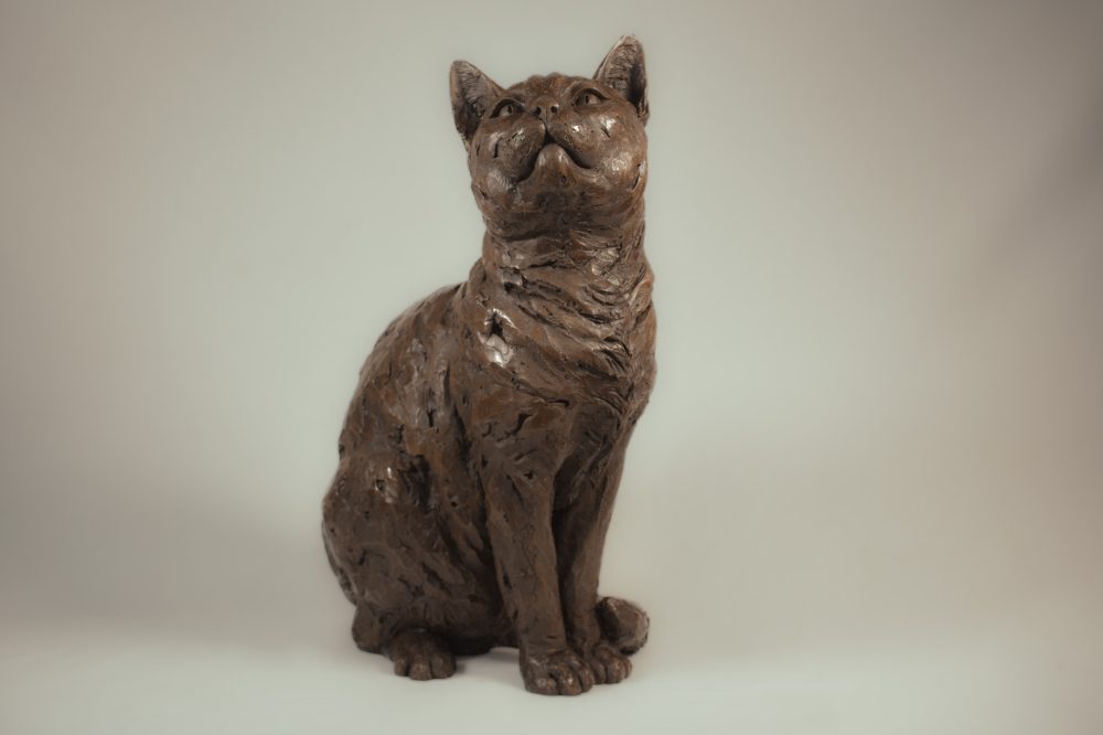 3 'Sitting Cat' Bronze Cat, Cat Sculpture, Cat Statue, Bronze Resin, Tanya Russell Cat Sculptures-2