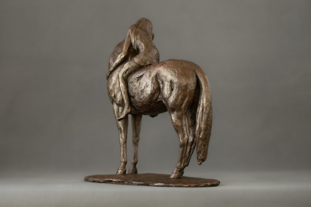 4 ''Horse and Girl-, Bronze Horse, Horse and Girl Sculpture, Horse Statue, Bronze Resin Tanya Russell Animal Sculptures 04
