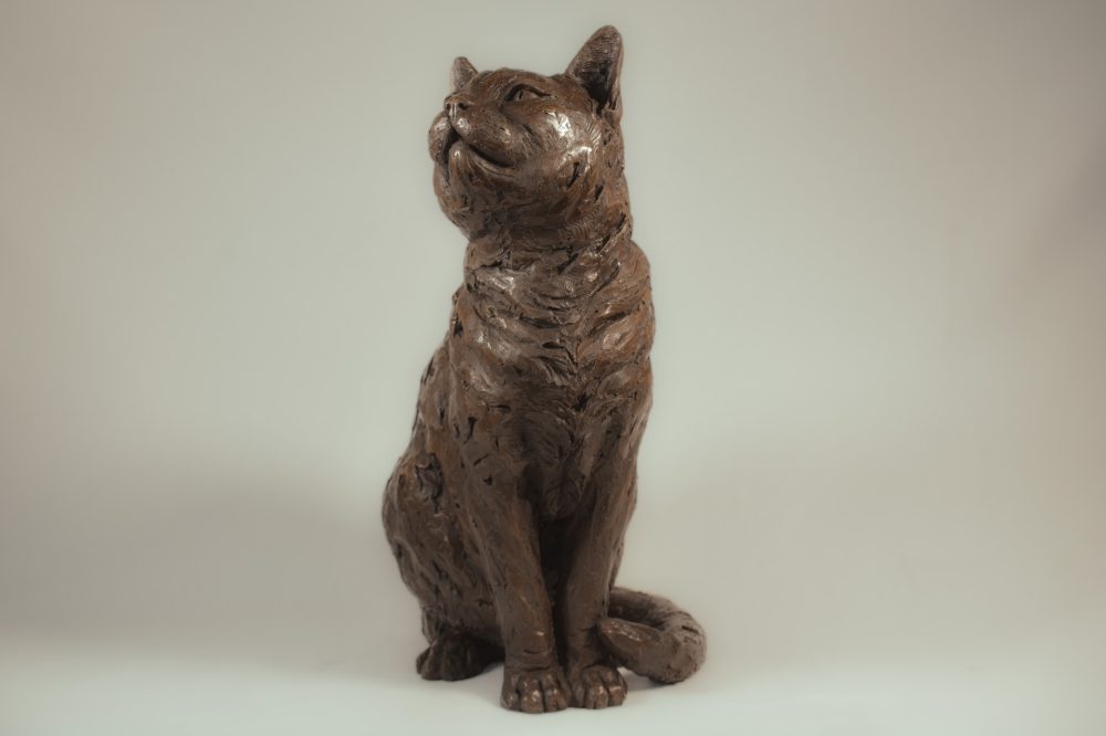 4 'Sitting Cat' Bronze Cat, Cat Sculpture, Cat Statue, Bronze Resin, Tanya Russell Cat Sculptures-3