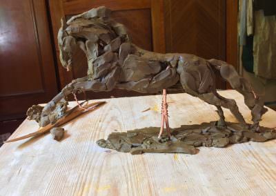 Cob horse sculpture modelling