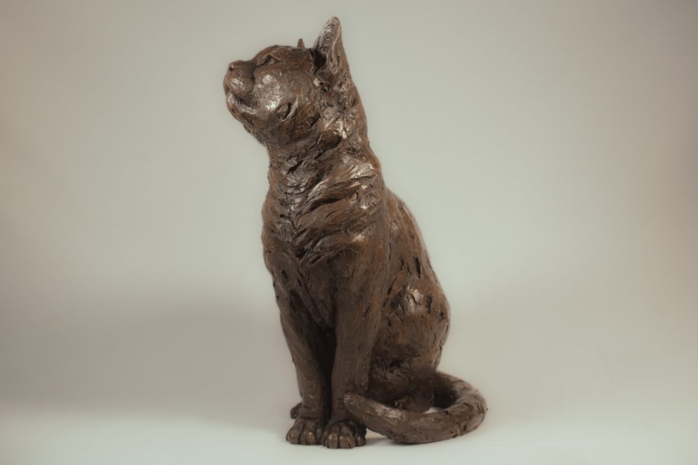 5 'Sitting Cat' Bronze Cat, Cat Sculpture, Cat Statue, Bronze Resin, Tanya Russell Cat Sculptures-4