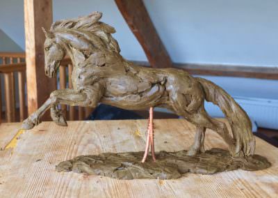 Cob horse sculpture modelling surface texture