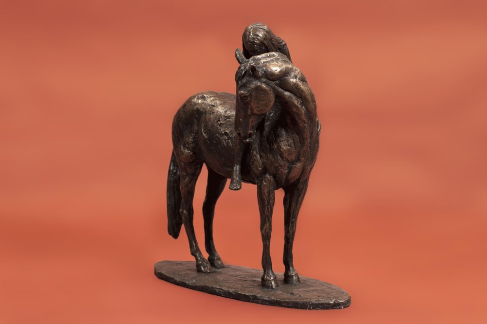 Horse and Girl Sculpture