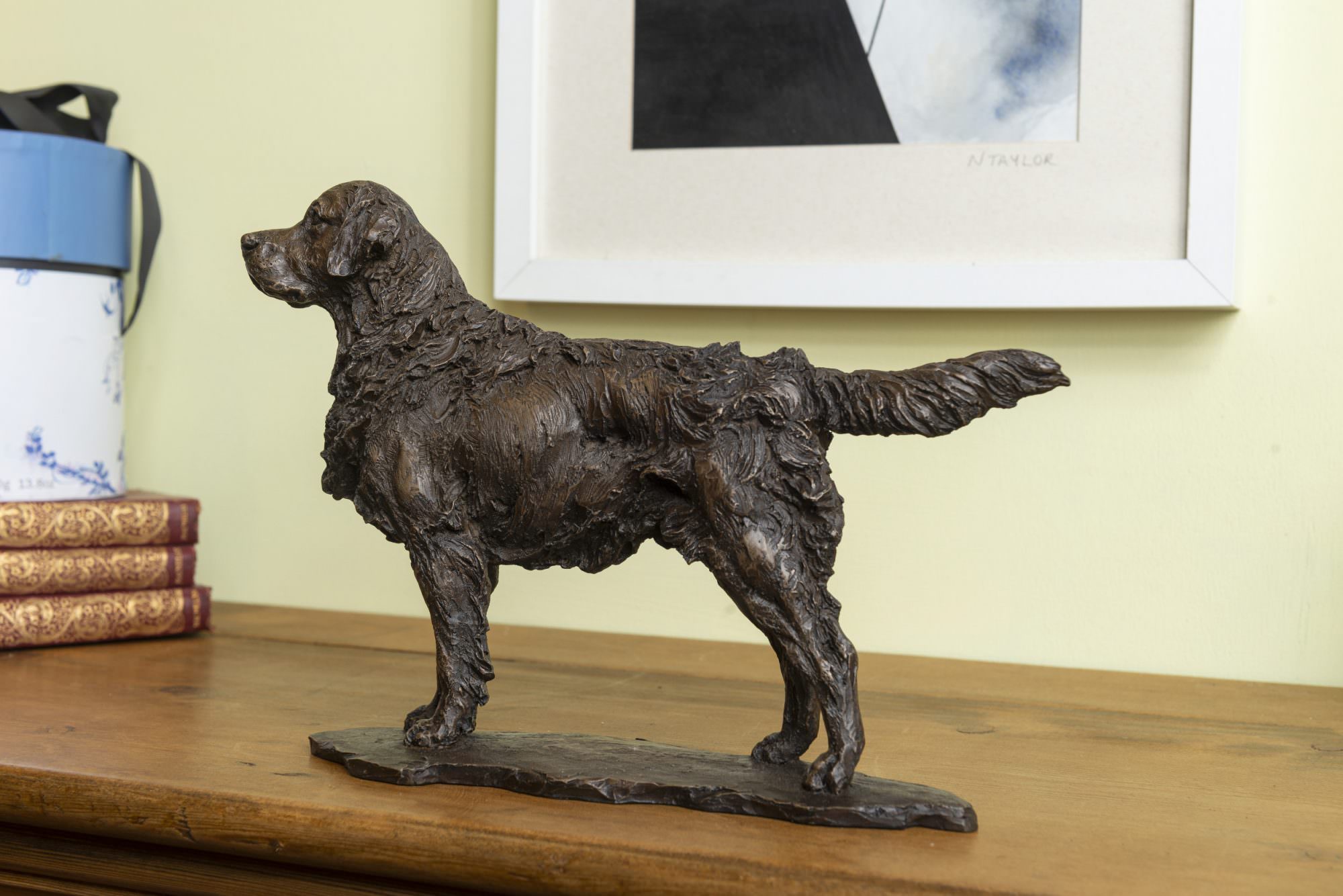 Bronze Standing Retriever sculpture by sculptor Tanya Russell, MRBS