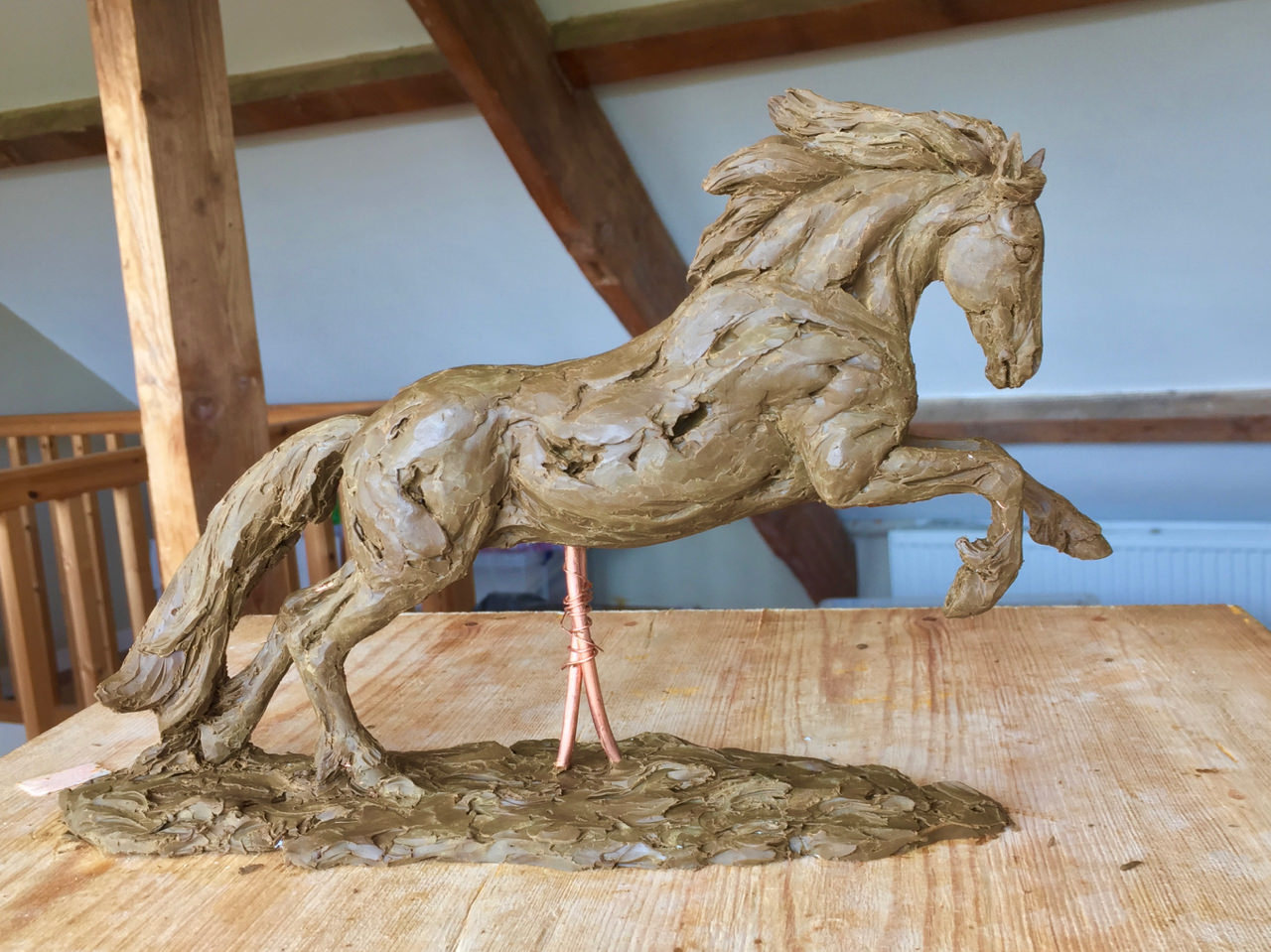 Cob horse sculpture modelling bringing it all together