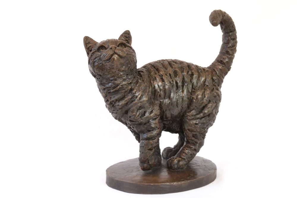 bronze cat statue
