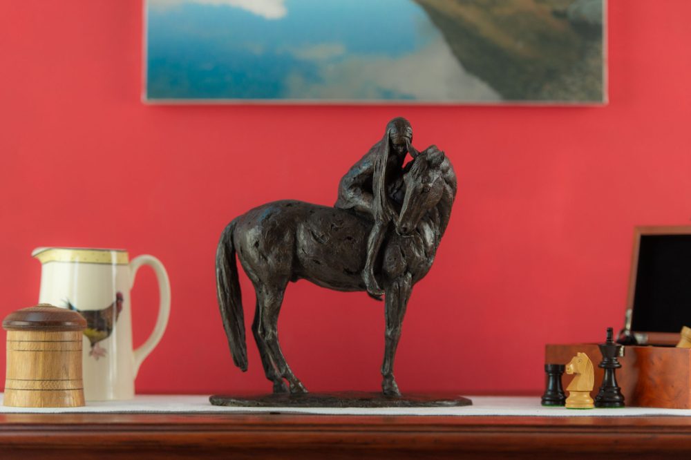 ''Horse and Girl''- Bronze Horse, Horse and Girl Sculpture, Horse Statue, Bronze Resin Tanya Russell Animal Sculptures (8 of 3)