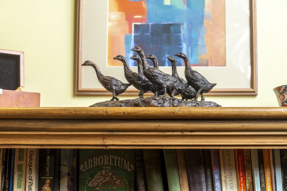 Bronze Gaggle of Geese Sculpture