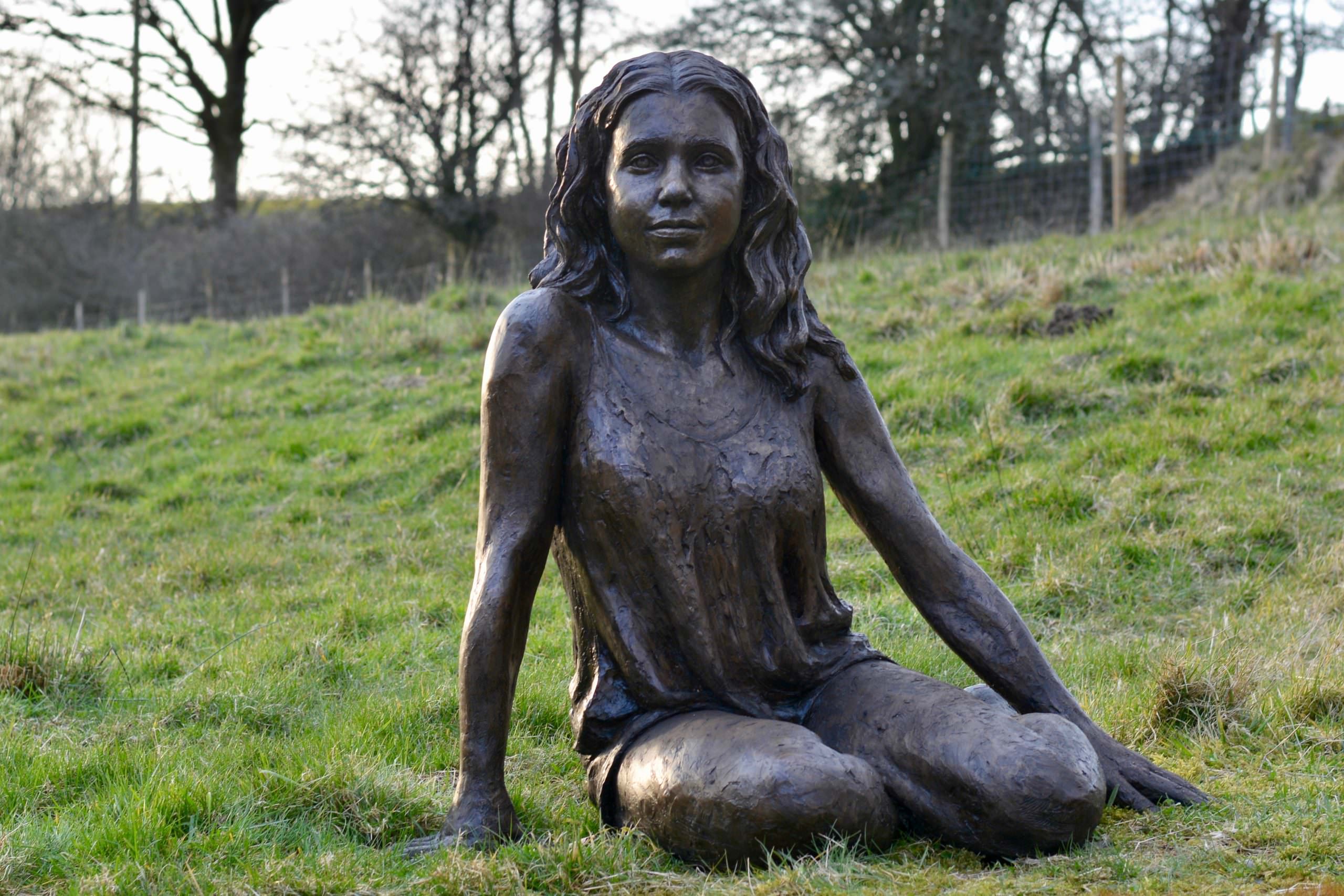 Sitting Girl sculpture by Tanya Russell