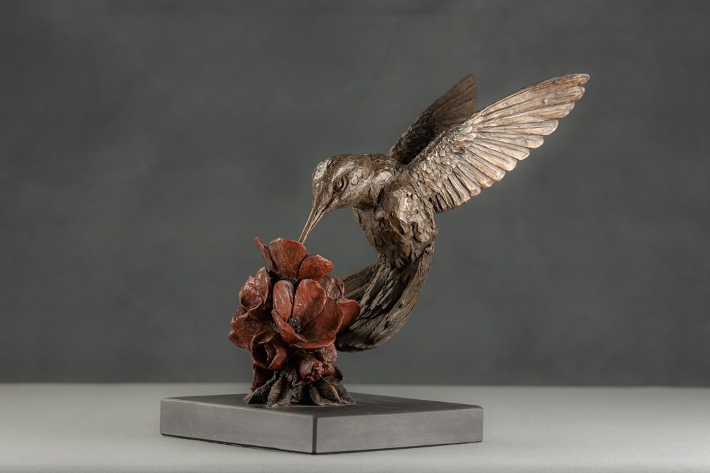 5 'Hummingbird', Bronze Hummingbird, Hummingbird Sculpture, Hummingbird Statue, Bronze Resin Tanya Russell Animal Sculptures-4