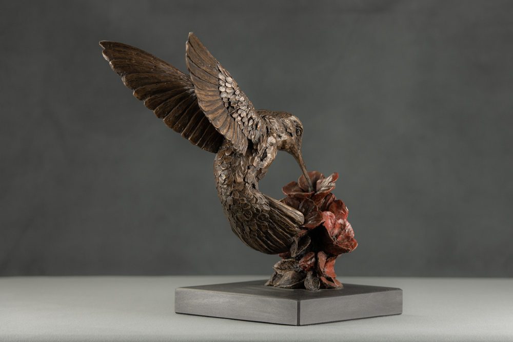 8 'Hummingbird', Bronze Hummingbird, Hummingbird Sculpture, Hummingbird Statue, Bronze Resin Tanya Russell Animal Sculptures-7