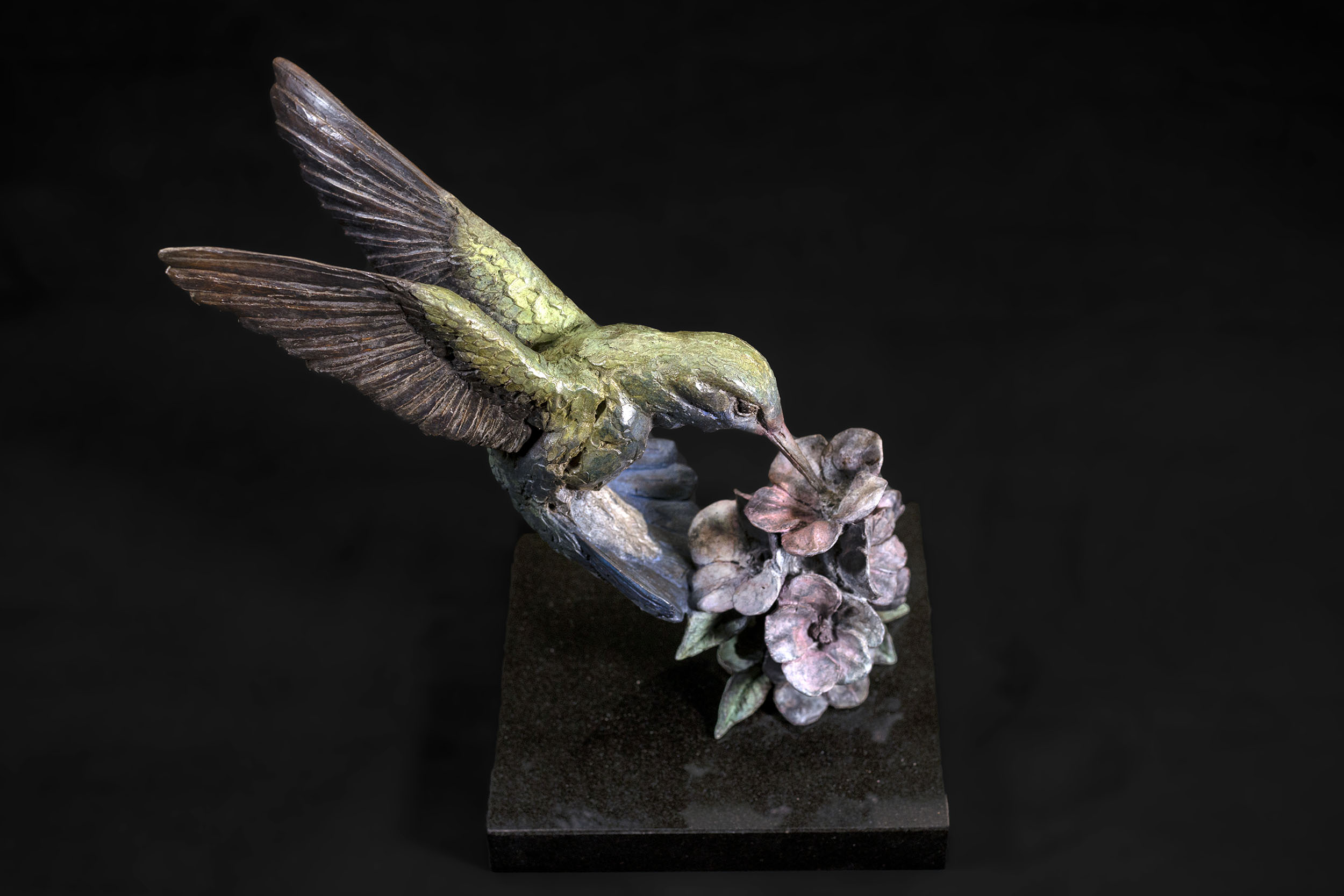 Hummingbird Sculpture | Bronze Hummingbird Statue | Bird Ornament