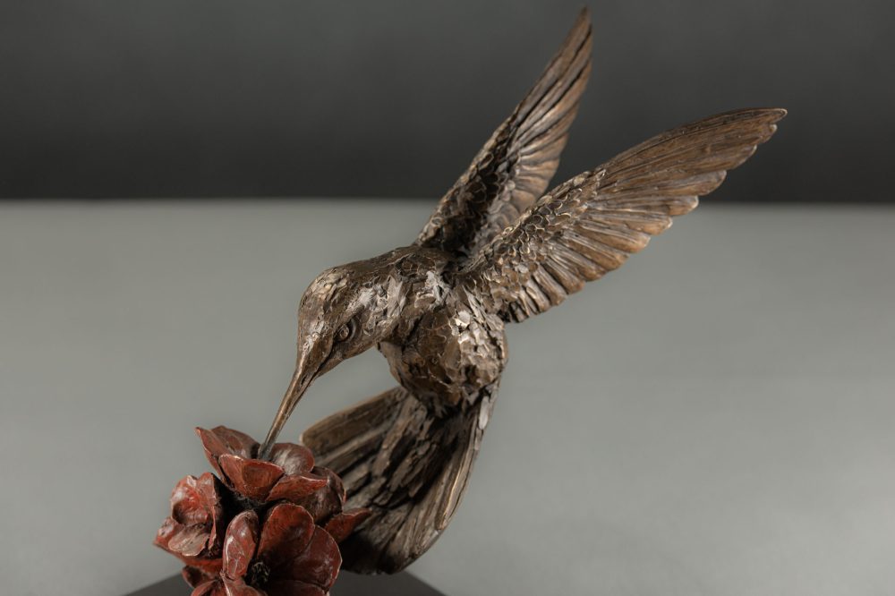 9 'Hummingbird', Bronze Hummingbird, Hummingbird Sculpture, Hummingbird Statue, Bronze Resin Tanya Russell Animal Sculptures-8