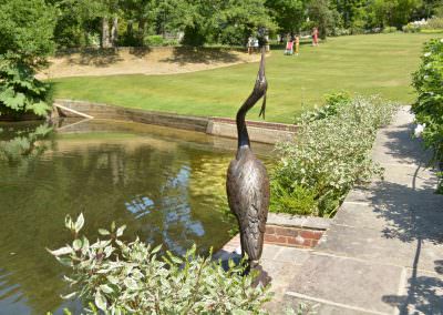 Bronze Standing Heron Sculpture