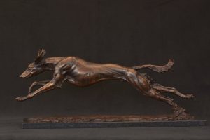 bronze running saluki