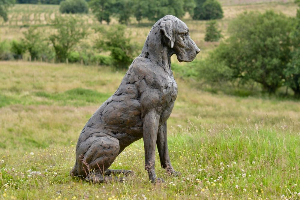 bronze great dane sculpture