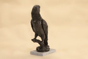 bronze parrot statue