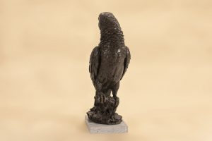 bronze parrot sculpture