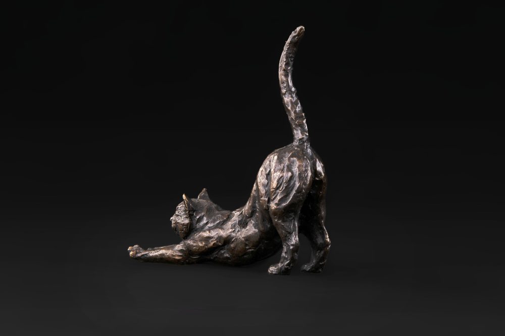 Foundry Bronze stretching cat