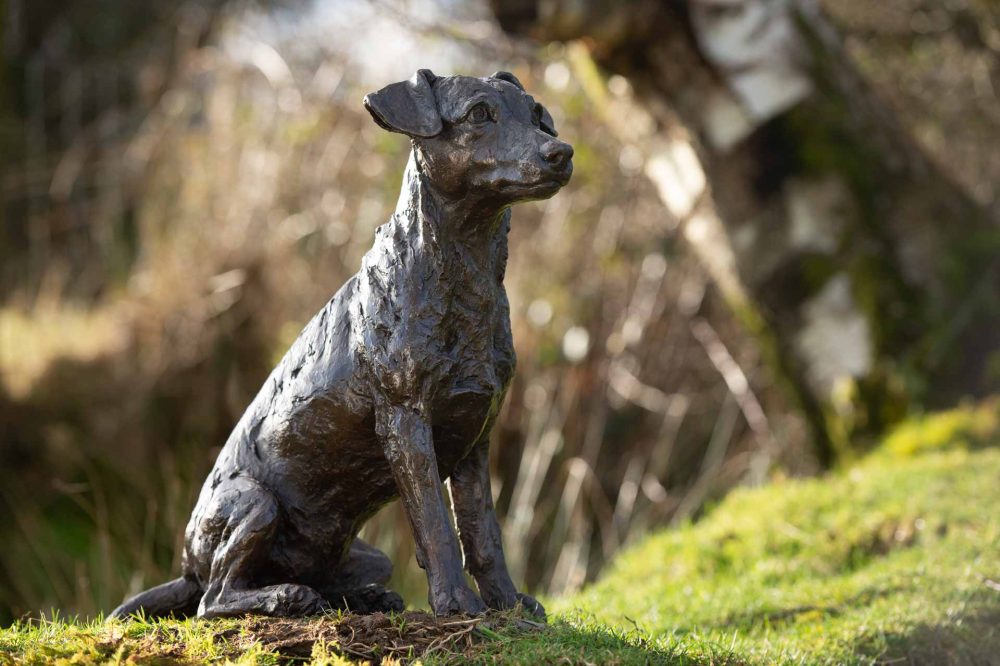 'Sitting Jack Russel Terrier', Dog Sculpture, Bronze Dog Foundry Bronze Metal, Tanya Russell Animal Sculptures-10