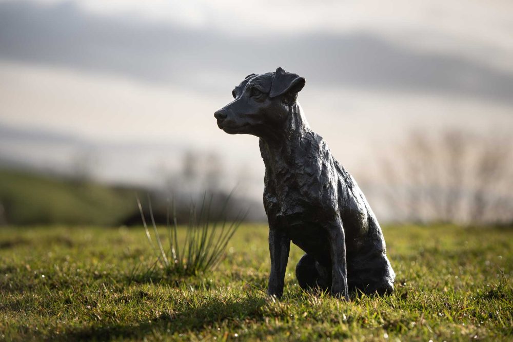 'Sitting Jack Russel Terrier', Dog Sculpture, Bronze Dog Foundry Bronze Metal, Tanya Russell Animal Sculptures-13