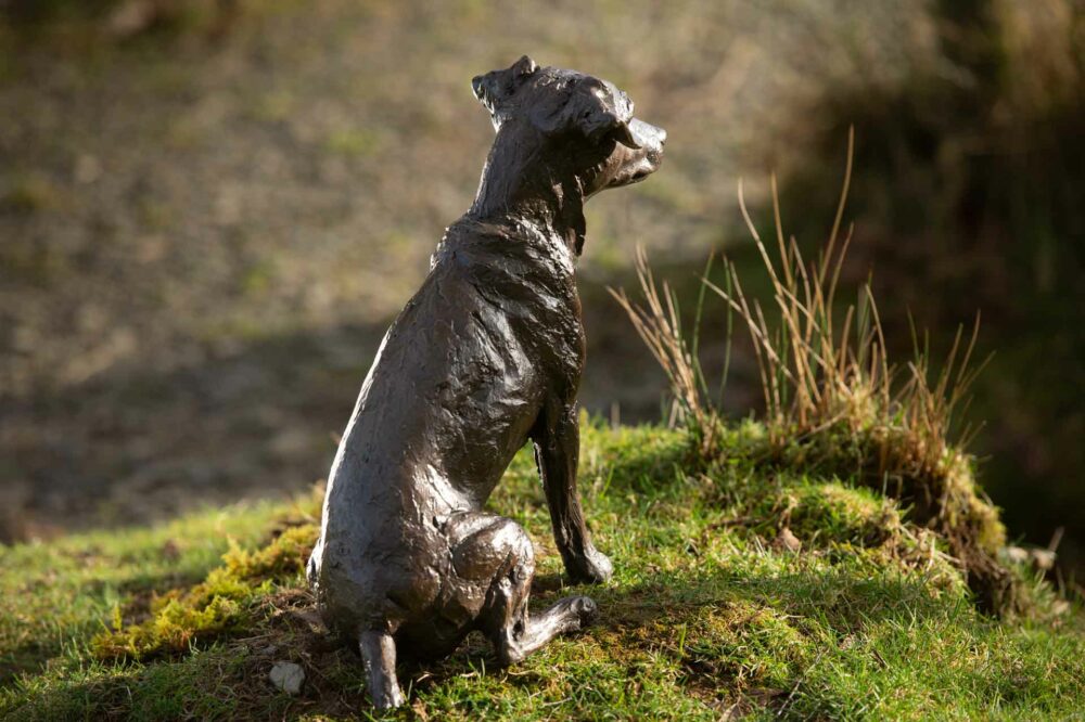 'Sitting Jack Russel Terrier', Dog Sculpture, Bronze Dog Foundry Bronze Metal, Tanya Russell Animal Sculptures-6