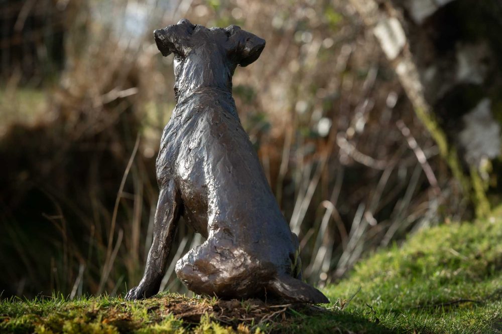 'Sitting Jack Russel Terrier', Dog Sculpture, Bronze Dog Foundry Bronze Metal, Tanya Russell Animal Sculptures-7