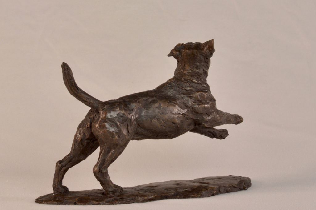 Bronze Running Jack Russell Terrier Sculpture | Jack Russell Statue