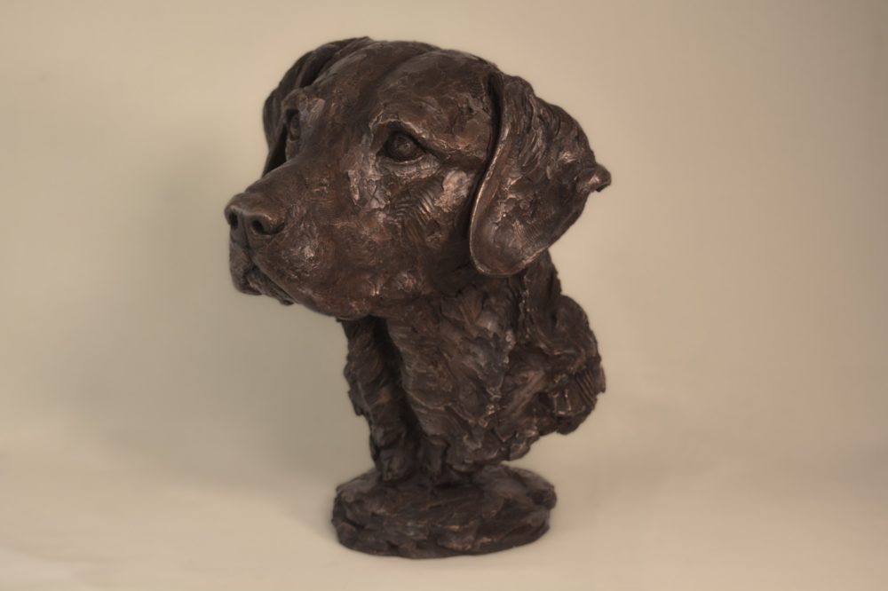 ''Labrador Portrait 4-, Bronze Dog, Dog Sculpture, Dog Statue, Bronze Resin, Tanya Russell Animal Sculptures 03