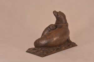 bronze resin seal sculpture