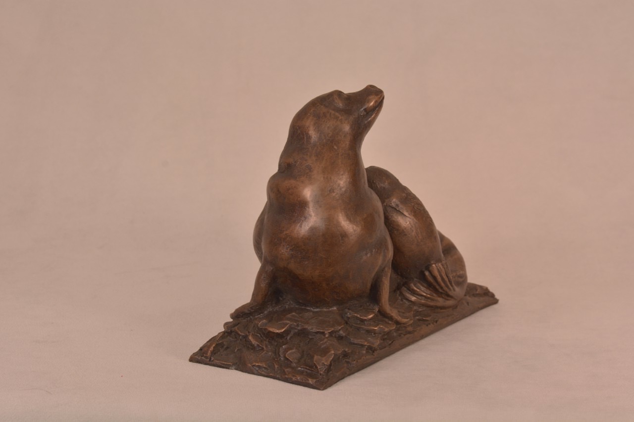 'Seal and Cub' Sculpture Seal Statue Bronze Seal Ornament