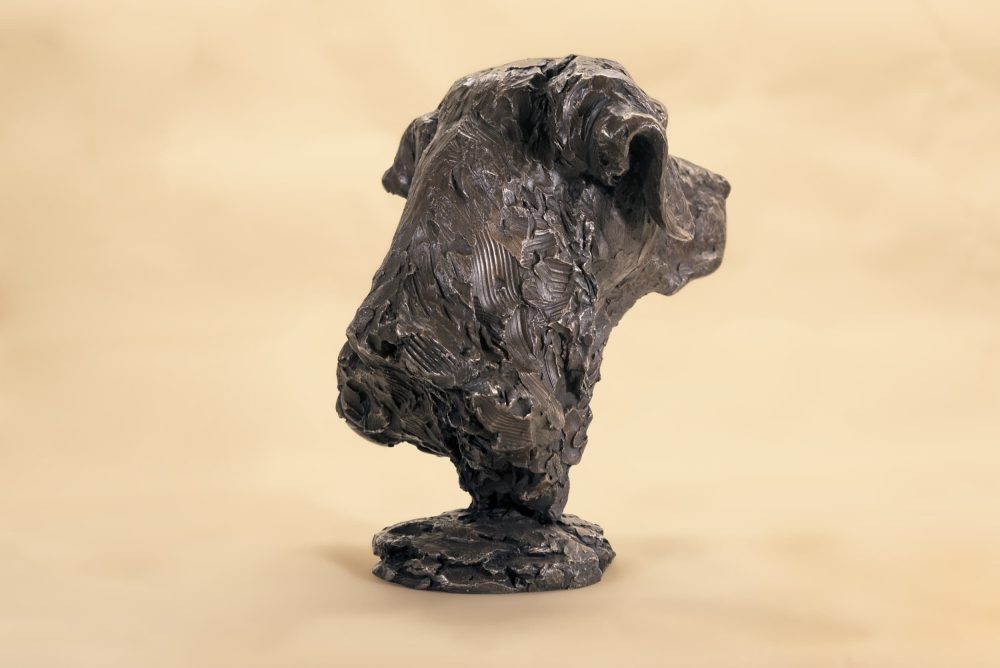 bronze labrador portrait statue