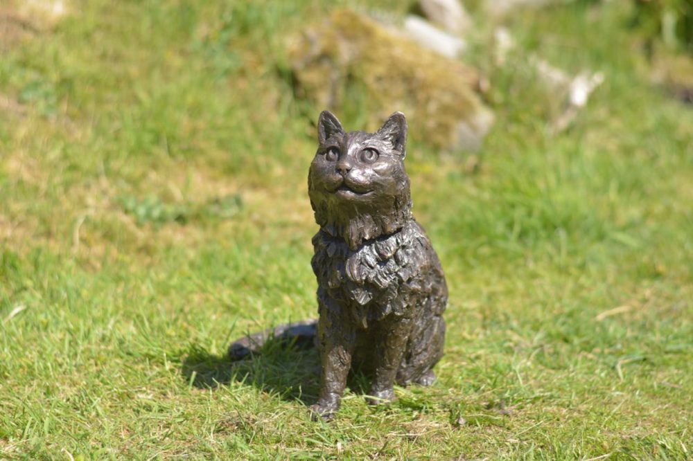 bronze resin cat sculpture