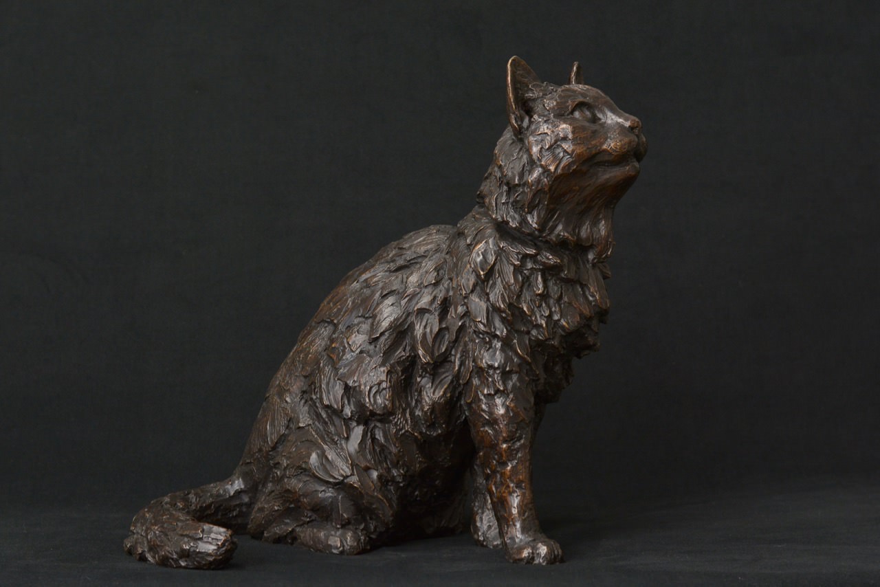 bronze cat statue
