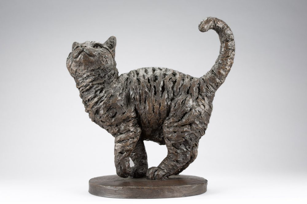 2 'Standing Cat 3-4', Bronze Cat, Cat Sculpture, Cat Statue, Bronze Resin Tanya Russell Animal Sculptures-13