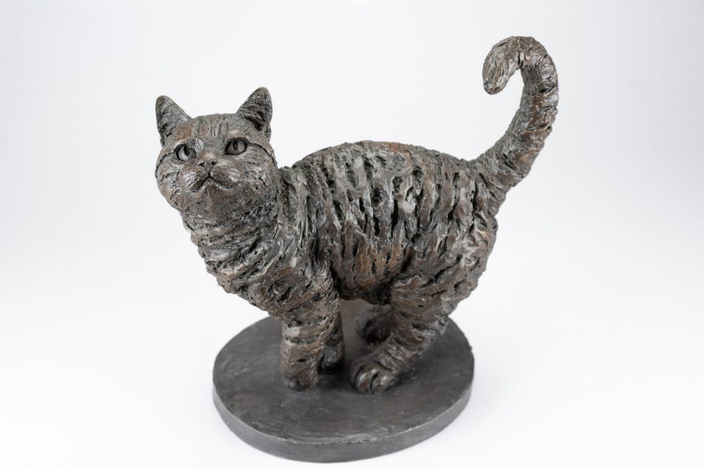 'Standing Cat 3-4', Bronze Cat, Cat Sculpture, Cat Statue, Bronze Resin Tanya Russell Animal Sculptures-23