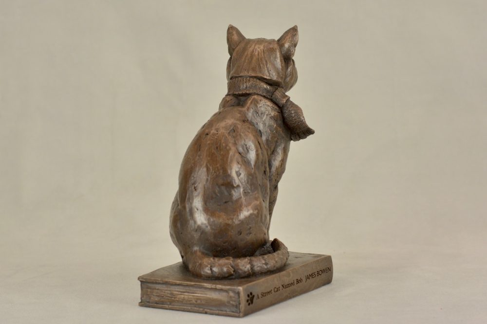7 'Street Cat Bob Small' Bronze, Street Cat Bob Sculpture, Cat Statue, Bronze Resin Tanya Russell Animal Sculptures