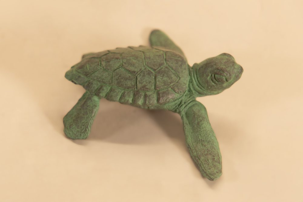 bronze baby turtle sculpture