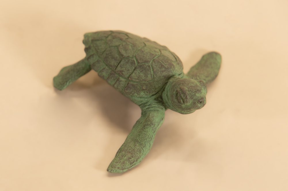 bronze baby turtle statue