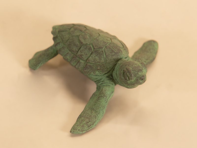 bronze baby turtle statue