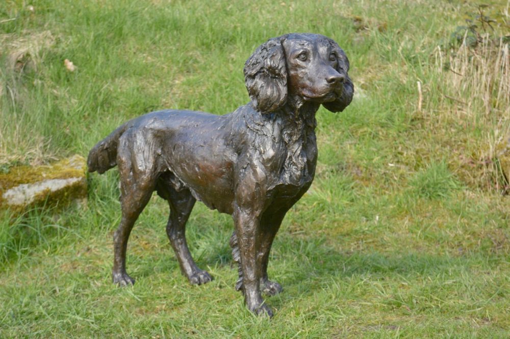 'Standing Springer Spaniel' Bronze, Springer Spaniel Sculpture, Springer Spaniel Statue, Bronze Resin Tanya Russell Animal Sculptures