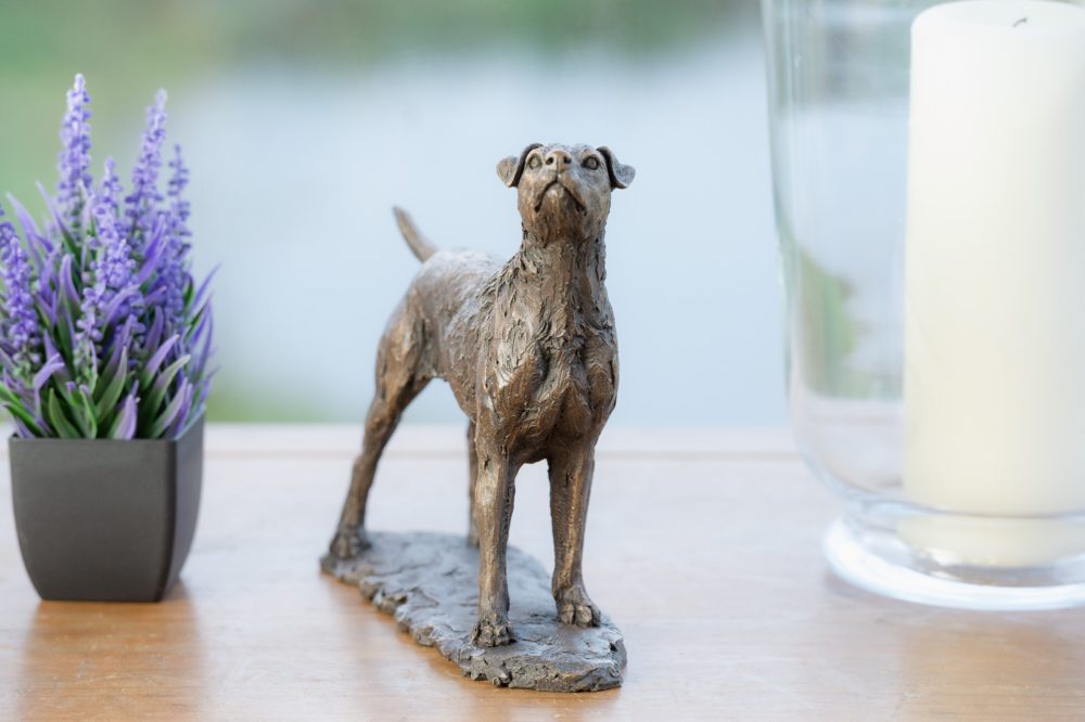 'Standing Patterdale Terrier', Bronze Dog, Dog Sculpture, Dog Statue, Bronze Resin, Tanya Russell Animal Sculpture-16